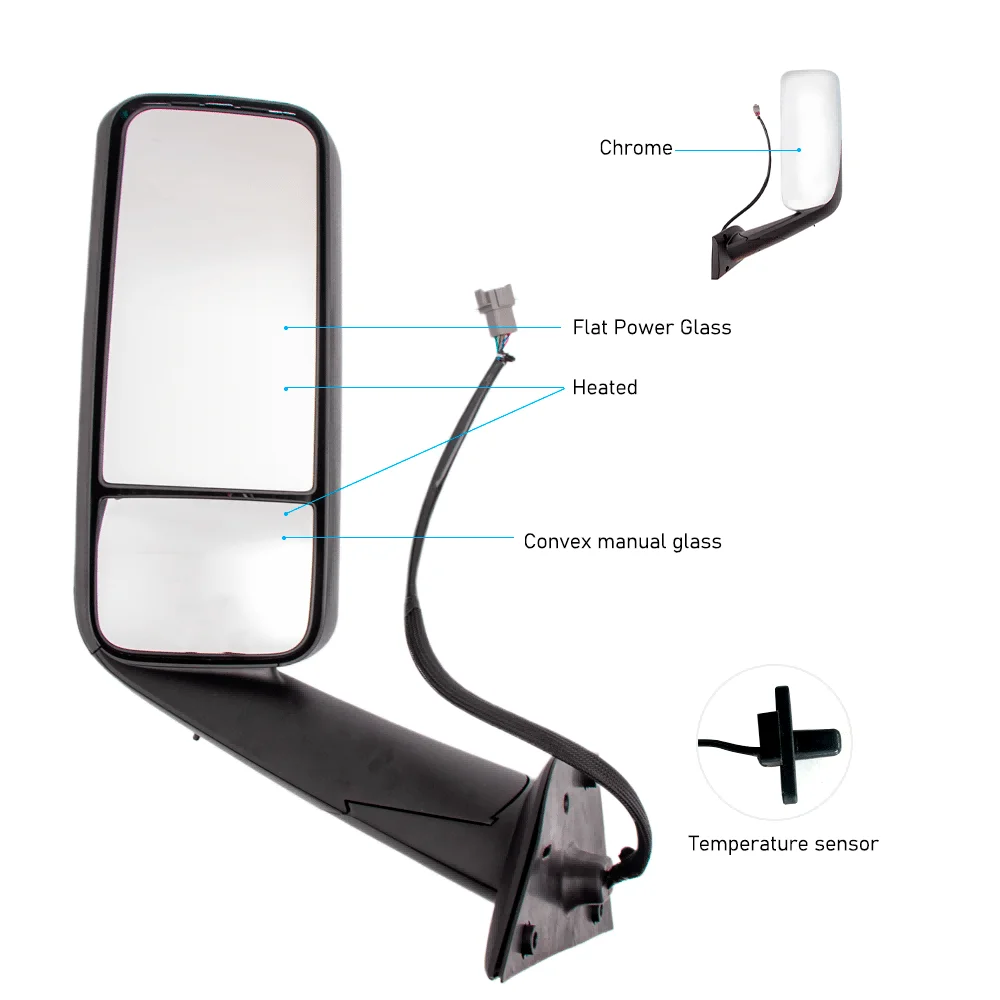 semi truck side mirror