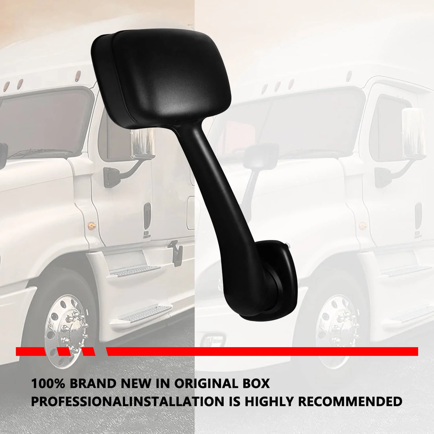Black Truck Hood Mirror Assembly for Freightliner Cascadia 2008 (RH)