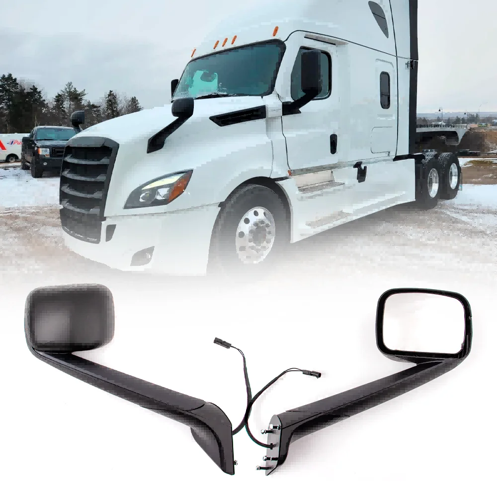 Black Truck Hood Mirror Assembly for Freightliner Cascadia 2018 + (RH)