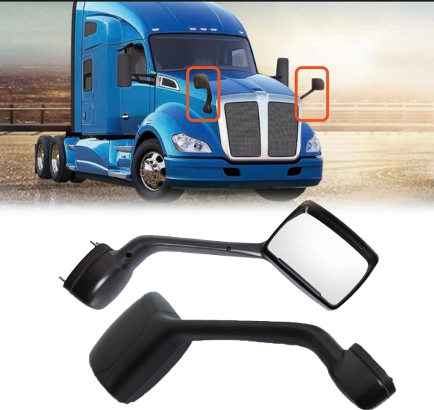 Black Truck Hood Mirror Assembly for KENWORTH T680 (RH)